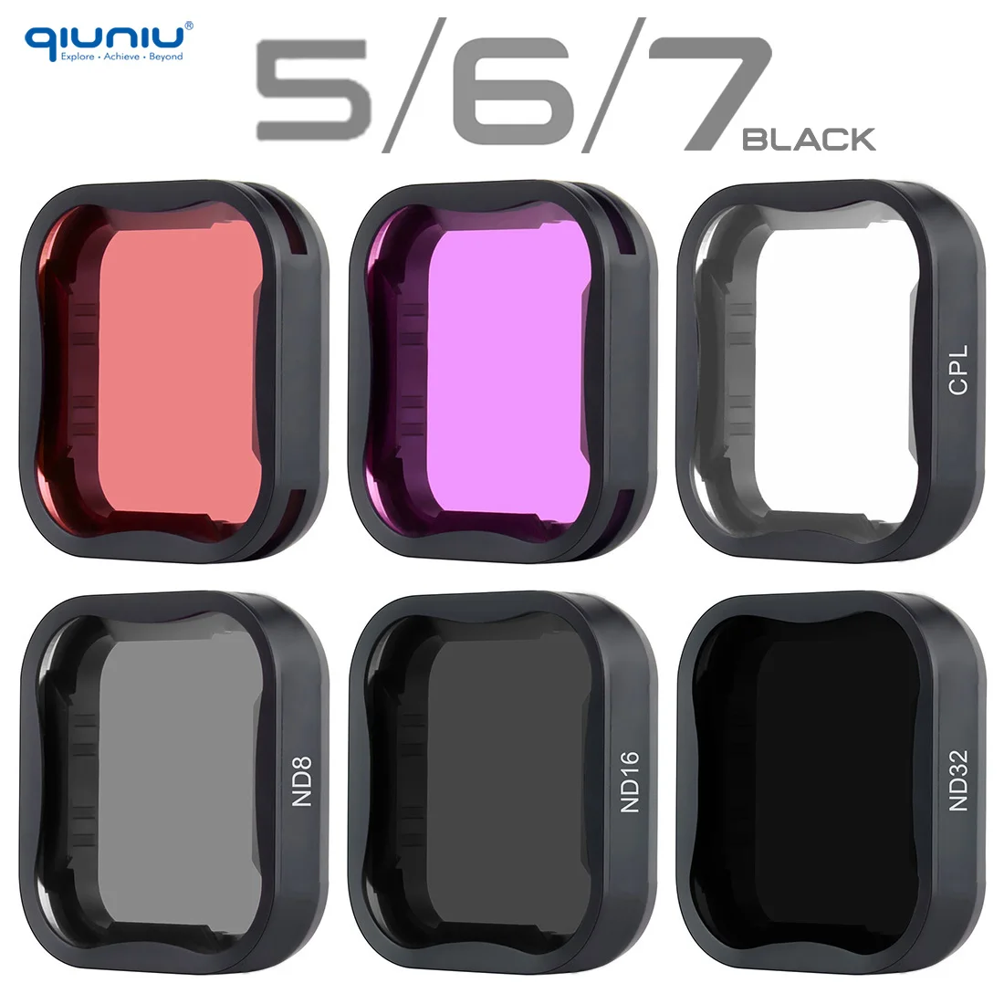 توصية مفصلة لمرشح 7 ND من QIUNIU للكاميرات الرياضية GoPro Hero 7 و6 و5