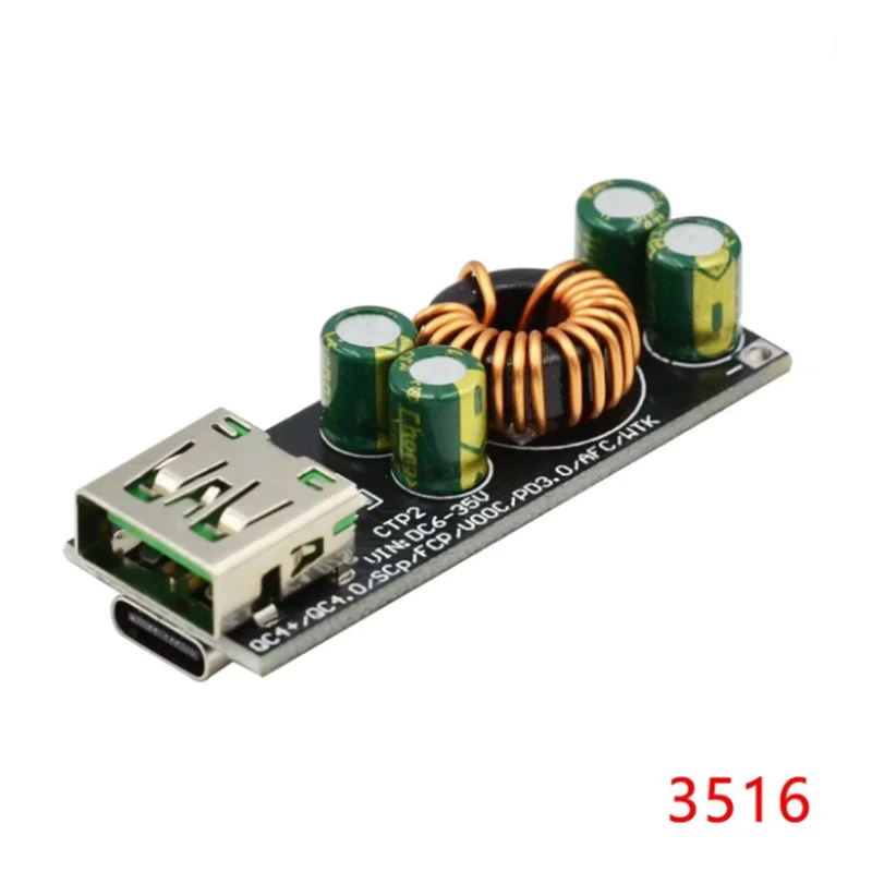 QC4.0 QC3.0 USB Type-C Mobile Phone Quick Charge Adapter 6 -35V Step Down Buck Boost Module for Huawei SCP/FCP Apple PD Qualcomm