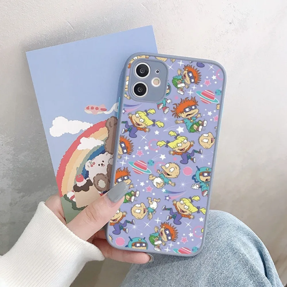 Cartoon R-Rugrat Chuckie Angelica Phone Case For iPhone 14 X XR XS 7 8 Plus 11 12 13 pro MAX 13mini Matte Shockproof Case