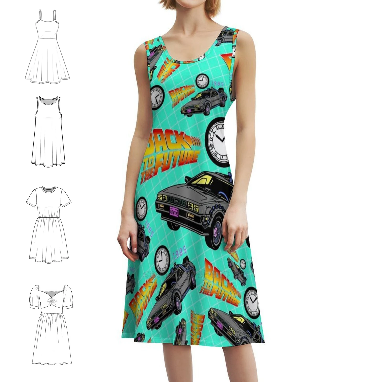 

Официально лицензированное женское уличное праздничное платье с рисунком «Назад в будущее», модная клубная одежда с принтом для женщин