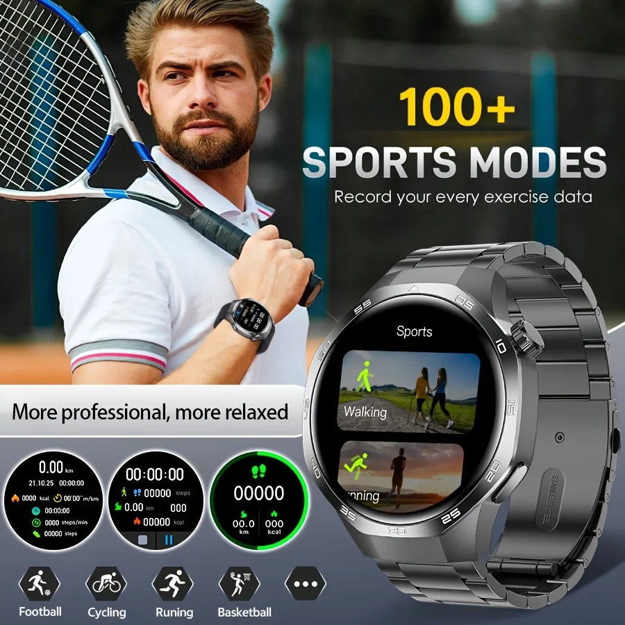 2025 ساعة جديدة 5 الراقية ساعة ذكية الرجال AMOLED HD شاشة NFC GPS الرياضة معدل ضربات القلب بلوتوث دعوة رجل Smartwatch لهواوي