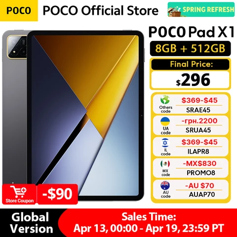 POCO PAD X1 Global Version 8GB 512GB Tablet 11.2