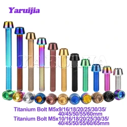 Yaruijia Titanium Bolt M5/M6/M8x9/10/15/16/18/20/25/30/35/40/45~ 65mm Allen Key Taper Head Bolt Screw for Bicycle Headset Brake