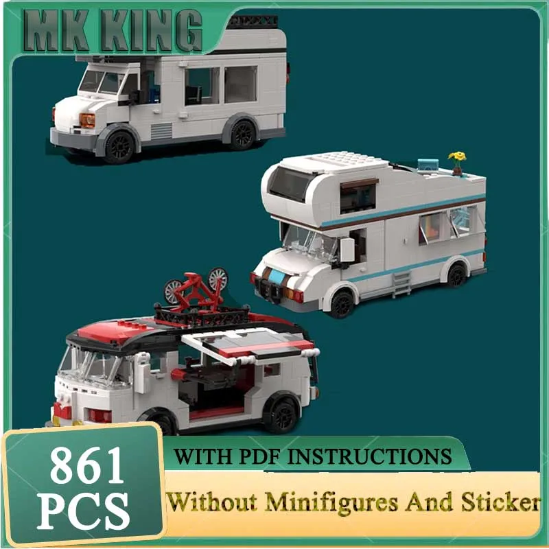 

Urban Cars Model Moc Building Bricks Camping Car Set Model Technology Modular Block Toy DIY Set Assembly Construstion Gifts