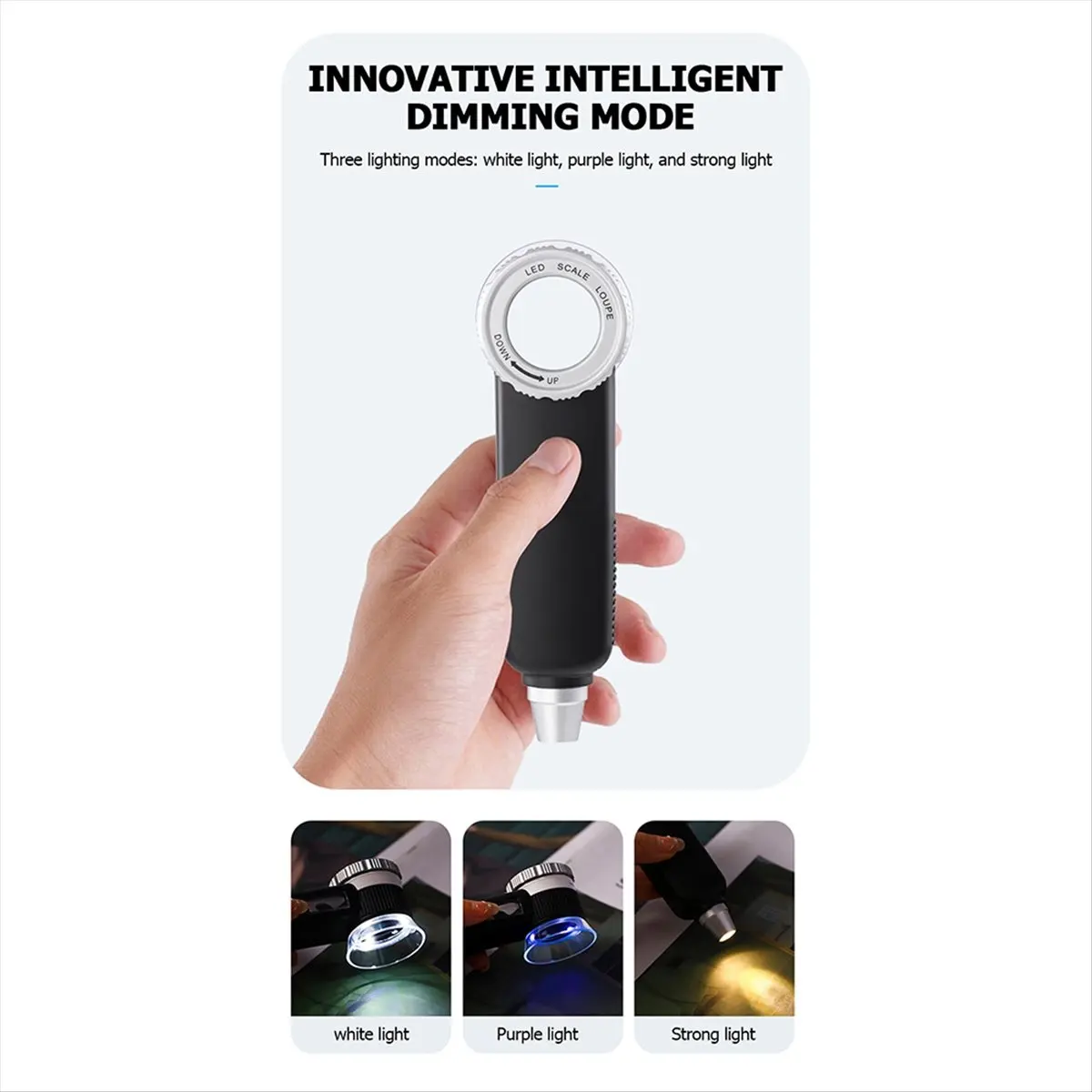 Magnifying Jewelers Loupe with Scale, 10X Rechargeable Jewelry Loupe for Jewelry, Coins, Stamps, Watch, Antiques