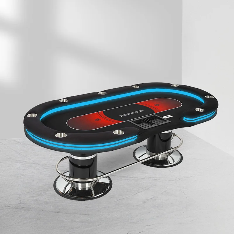 

280X140cm Texas Hold'em Table Club Special LED Light USB Charging Suede Cloth Desktop