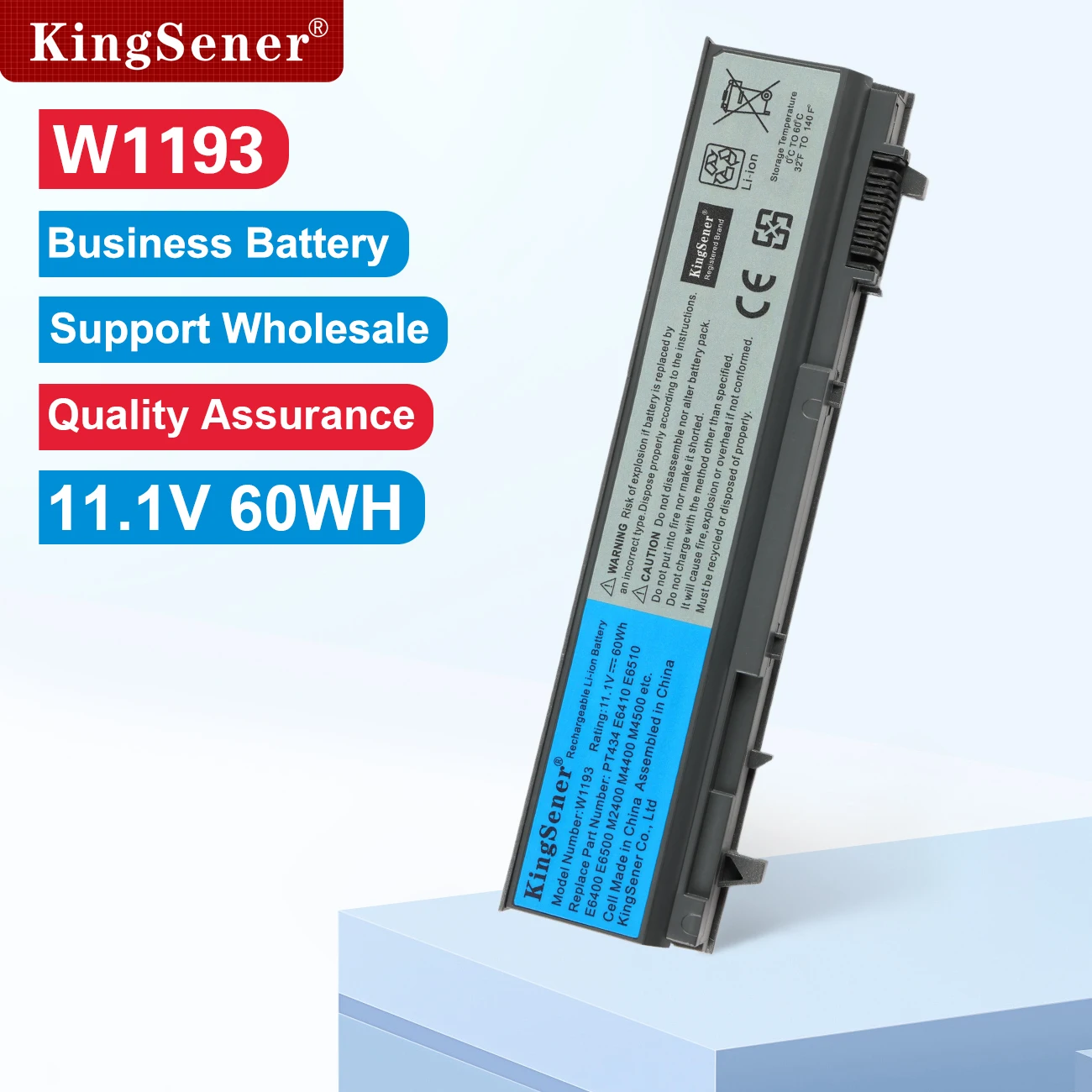 

Аккумулятор KingSener для ноутбука DELL Latitude E6400 E6500 E6410 E6510 M2400 M4400 M6400 W1193 PT434 KY265 GU715 C719R RG049 U844G