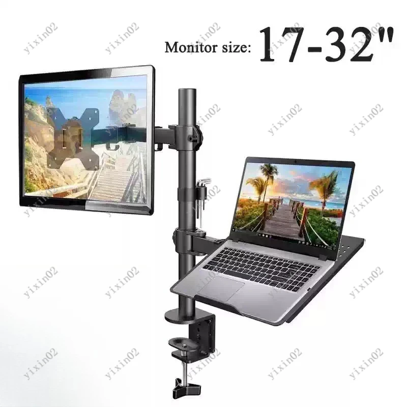 

Desktop Notebook & LCD Dual-Purpose Stand Adjustable Height Rotating Dual-Screen Holder (Stand only, excluding electronics)