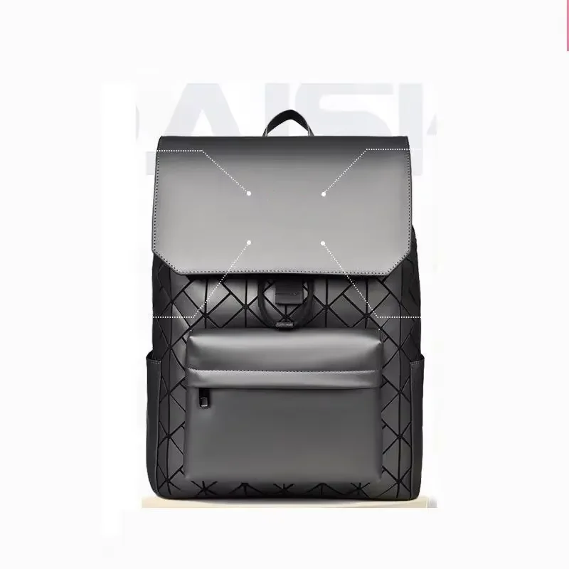 Geometric Rhomboid Men's Backpack Fashionable White-wear Ins Large Capacity Lightweight High-level Casual Women's Backpack