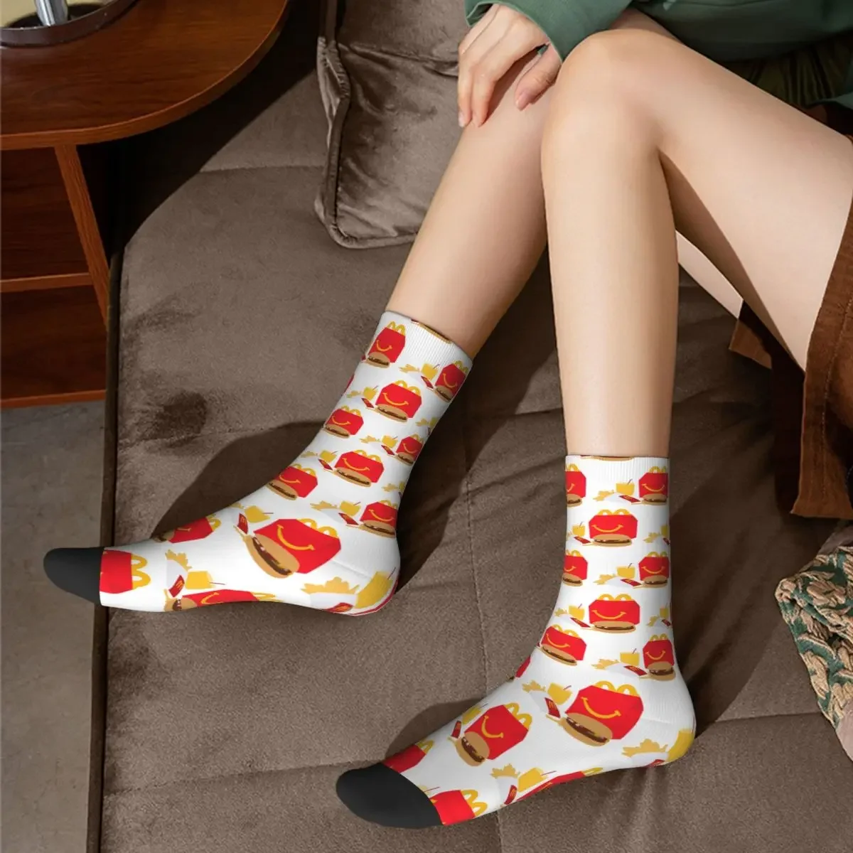 McDonalds Happy Meal Socks Harajuku Sweat Absorbing Stockings All Season Long Socks Accessories for Unisex Gifts