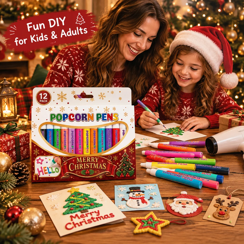 Christmas Popcorn Pen 3D Puffy - Copic Marker Sketch review and price