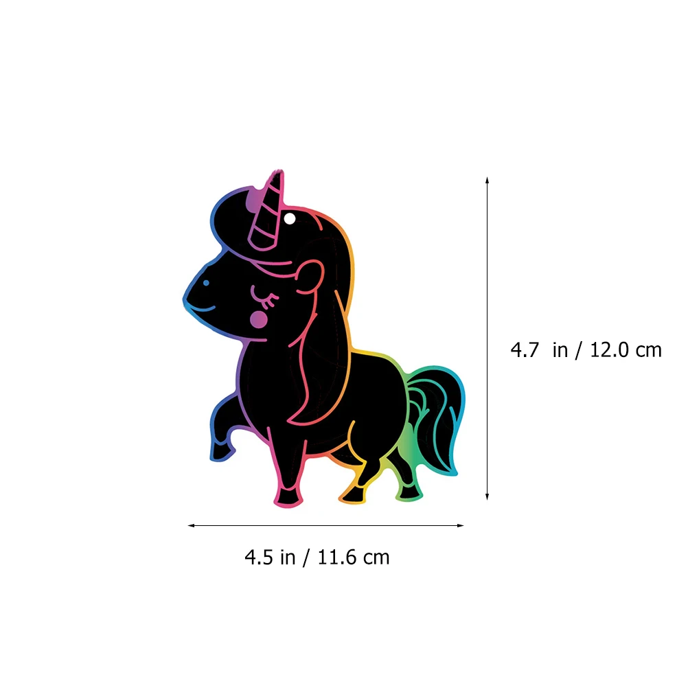 

2 set 2 Sets Unicorn Scratch Painting Toy Notes 2 Sizes DIY Cards Wooden Stick Paper Hand-painted Kids Art Travel Safe