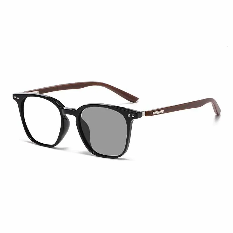 Neue Mode Photochrome Myopie Gläser Retro Quadratischen Großen Rahmen Anti-blau Licht Brille Männer und Frauen Lesebrille – Detail 7