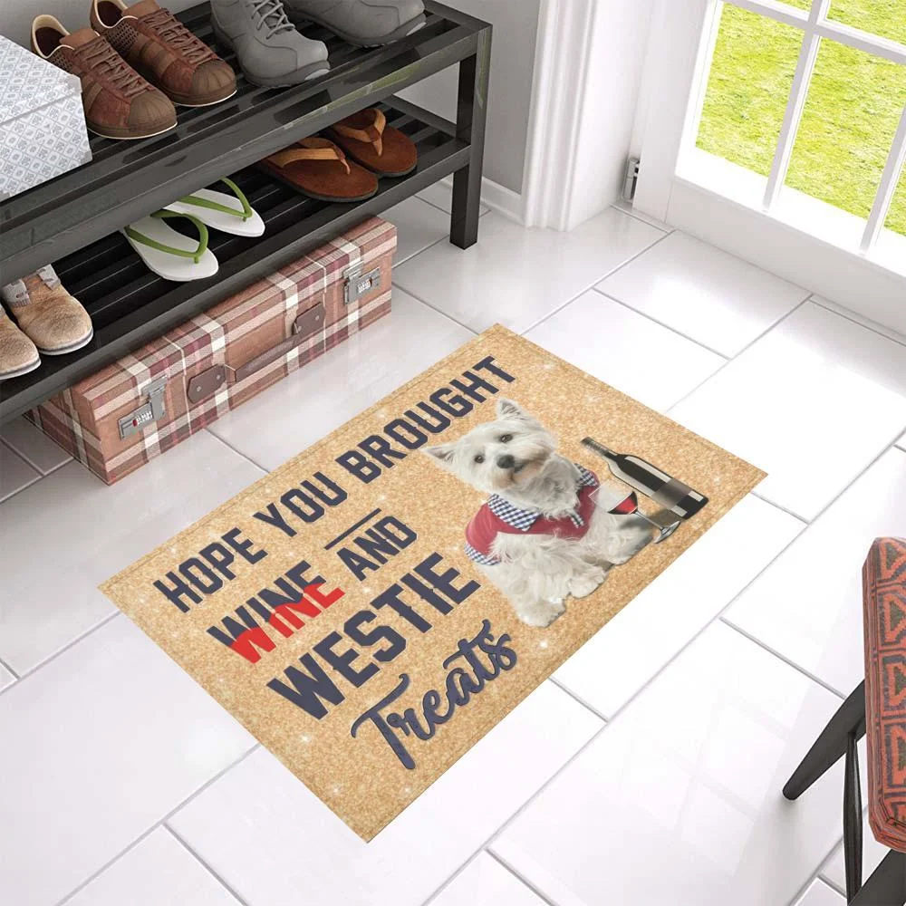 CLOOCL Don't Forget To Smile Today Pet Dog Westie Welcome Mats 3D Doormat Absorbent Non-slip Mat Bathroom Kitchen Drop Shipping