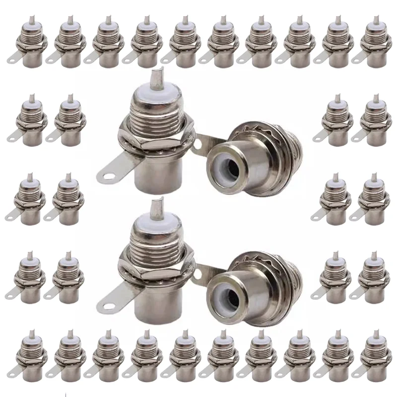 

10PCS Nickel Plated RCA Phono Chassis Panel Mount Female Adapter Socket RCA Phono Plug Jack Audio Amplifier Soldering Connector