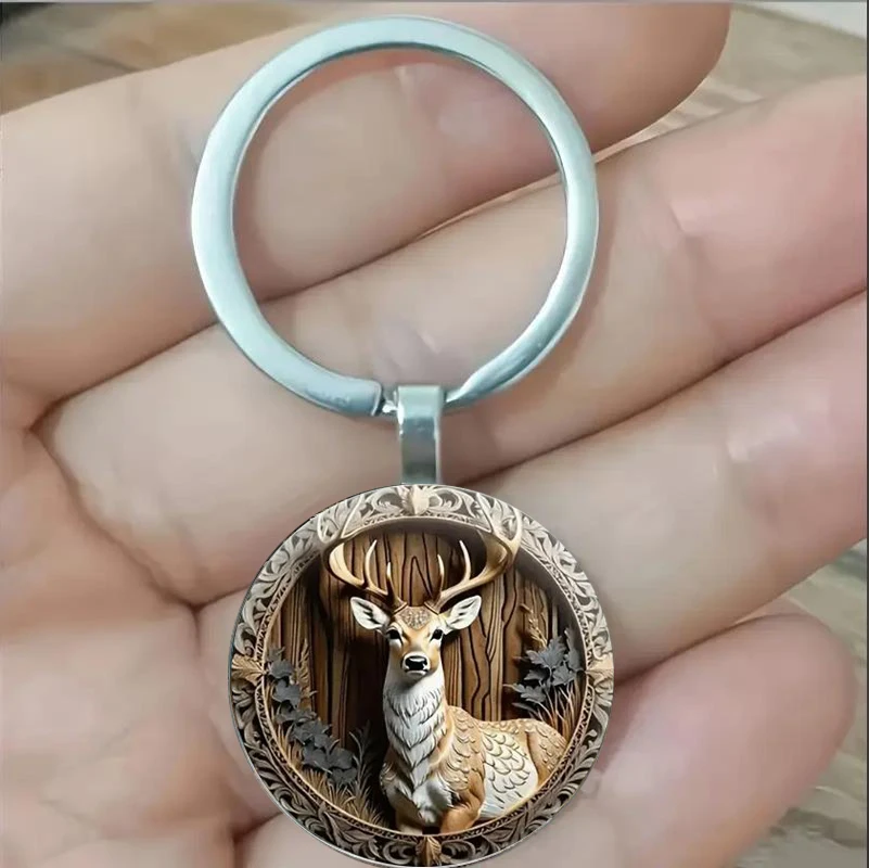 

Sika Deer Men's Alloy Keychain - Fashion Bag Accessories, Car Pendants, Home Decor Accessories - Ideal Gift For Anniversaries, H