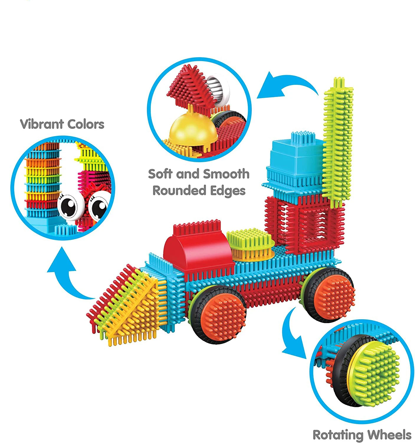 Blocs de construction en forme de poils pour enfants, 144 pièces, brique, modélisation intellectuelle, assemblage interactif Parent-enfant, jouet éducatif à monter soi-même