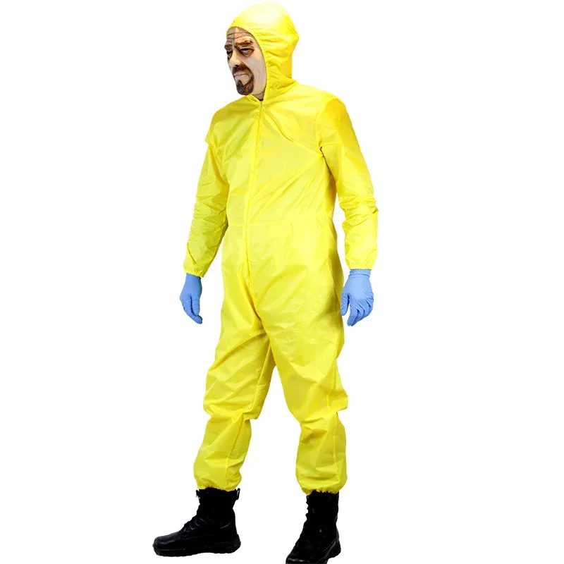 Breaking Bad Cosplay Yellow Jumpsuit with Gloves Mask Halloween Costume Masquerade Carnival Party Outfits for Adult lf[5