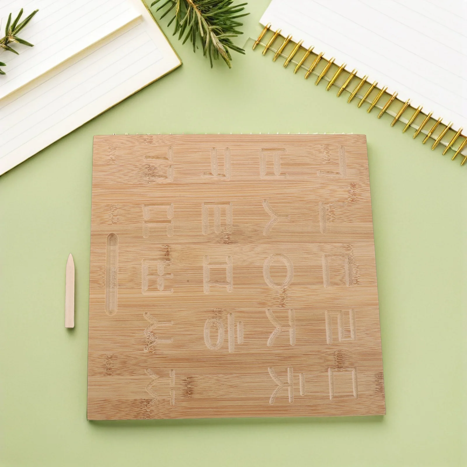 

Bamboo Practice Board Double-Sided Grooved Writing Surface Safe Rounded Edges Reusable Handwriting Tracing Tool Preschool