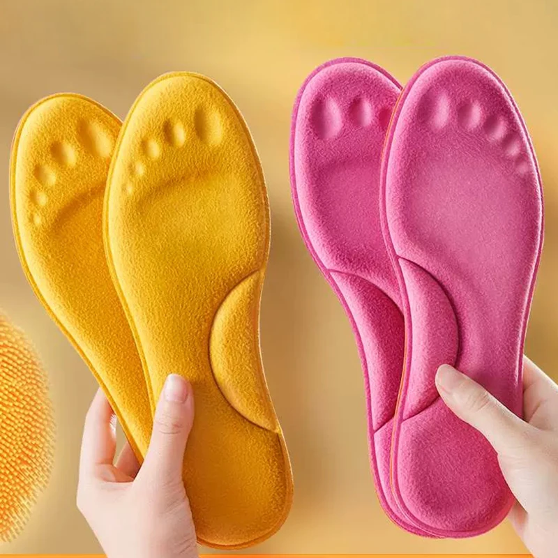 

2pcs Keep Warm Heated Soft Insoles Thermal Breathable Plush Winter Sport Shoes Insert Cushion for Men Women Boots Pad Sole