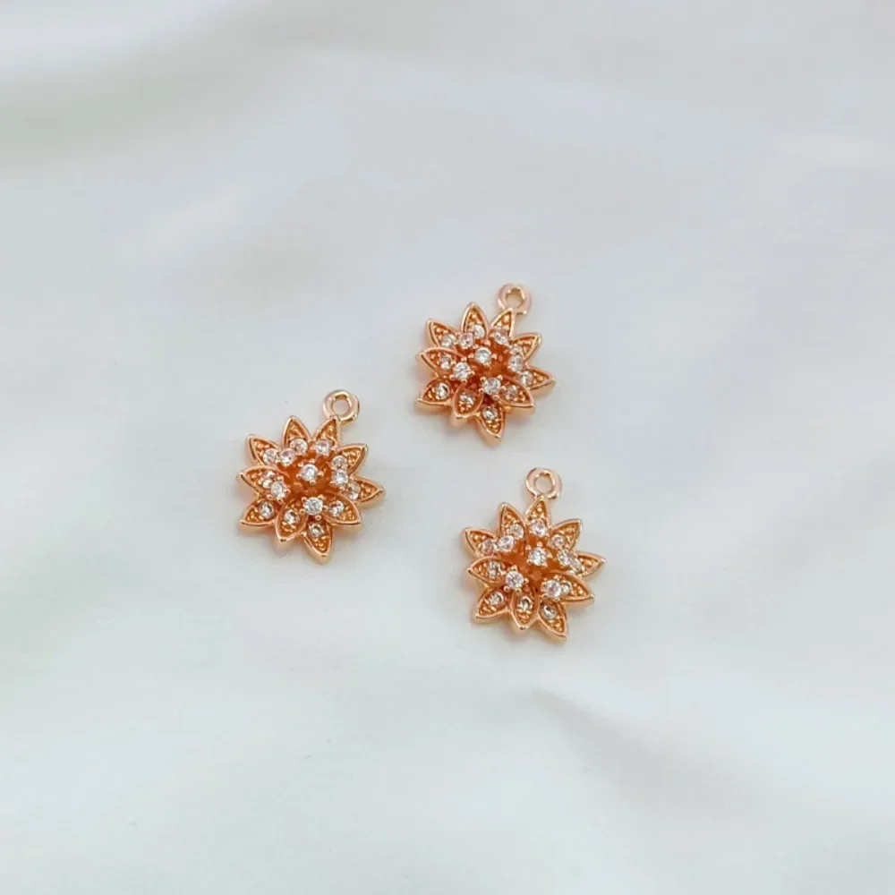 Accessoires nœud en Zircon 14K, Lotus, pendentif goutte d'eau, Bracelet, pendentif, matériel de bricolage