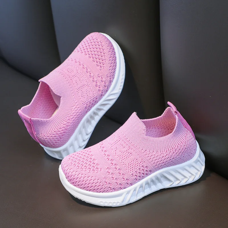 Children Sock Shoes Fashion Knitted Tennis Shoes for Boys Solid Slip on Kids Shoes Breathable Casual Girl Shoes Toddler Sneakers