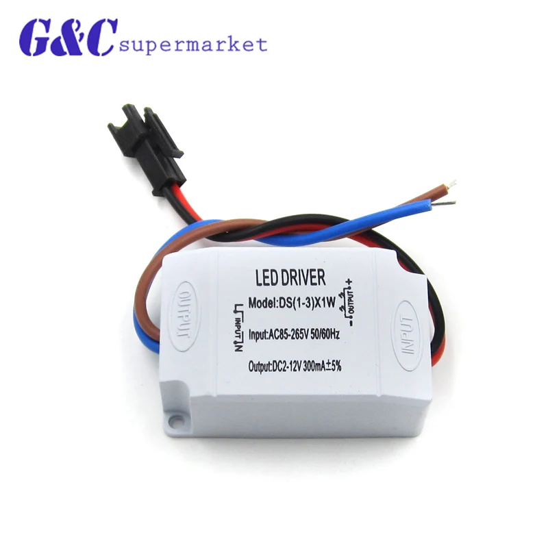 3X1W Simple AC Driver Adapter 85V-265V to DC 2V-12V 300mA Electronic LED Strip Driver Transformer LED Power Supply