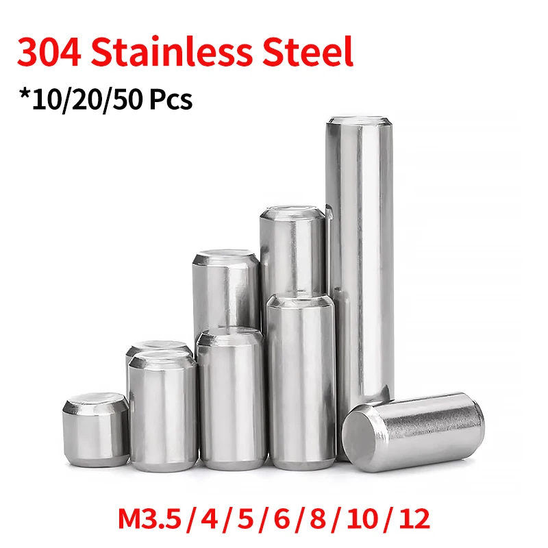 

M3.5/M4/M5/M6/M8/M10/M12 304 Stainless Steel Solid Positioning Cold Heading Process Chamfer 5-100mm Cylinder Parallel Pin