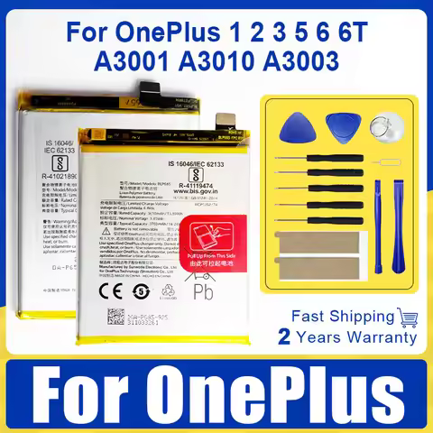 XDOU New BLP637 BLP571 BLP597 BLP613 BLP633 BLP657 BLP685 Battery For OnePlus 1 2 3 3T 5 5T 6 6TA3001 A3010 A3003 + Tools Kit