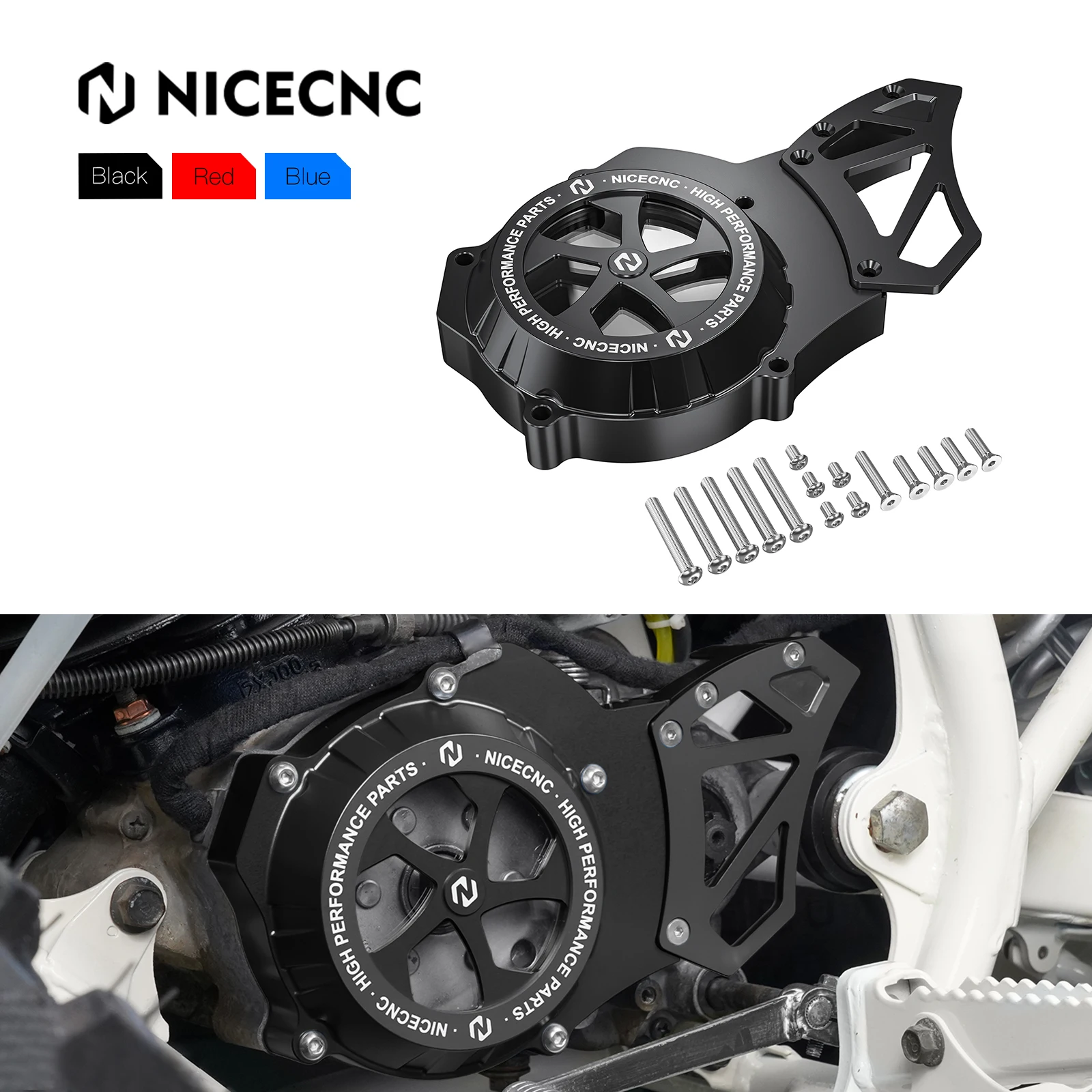 

NICECNC ATV двигатель левая сторона прозрачная крышка звездочки статора для Yamaha Blaster 200 YFS200 1988-2006 YFS200SE Запчасти