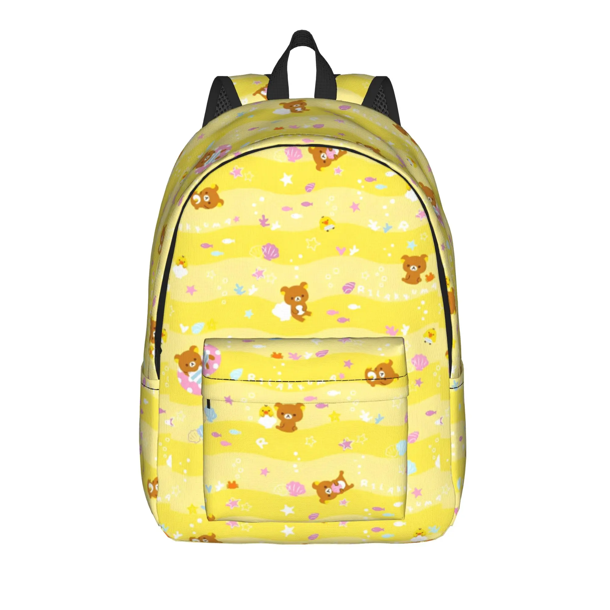 

Cute Cartoon Rilakkumas Fashion Backpack with Pocket High School Work Daypack for Men Women College Canvas Bags
