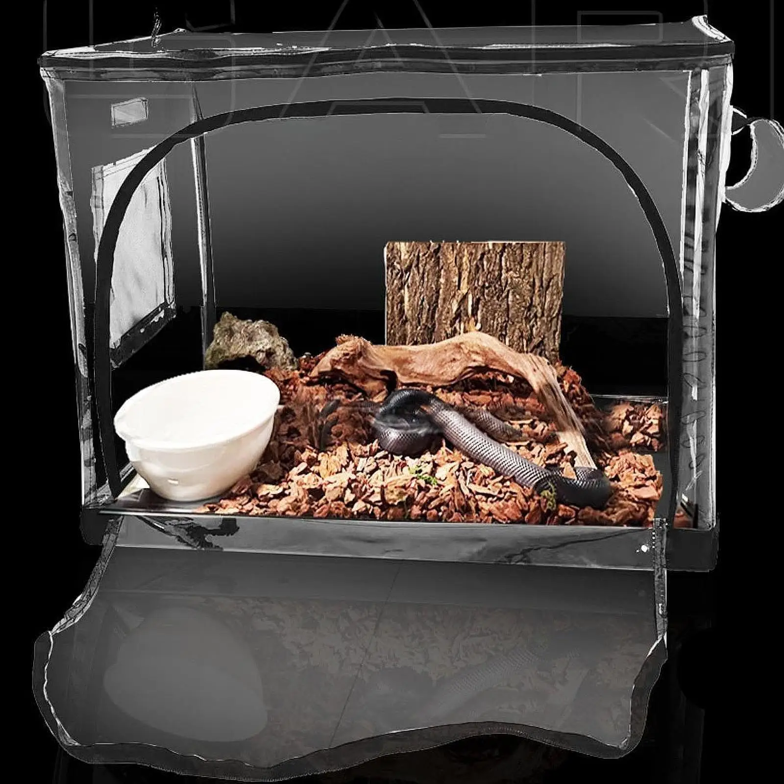 

Reptile Feeding Box Easy to Observe Habitat Cage for Garden Farm Hermit Crab