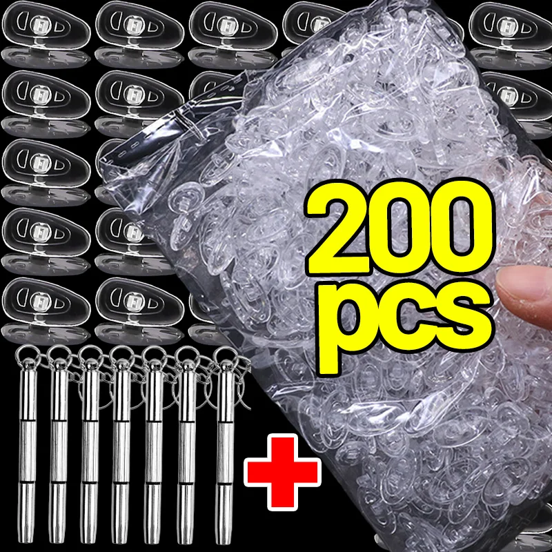 2/200pcs Silikon Brille Nasen pads rutsch feste Nasen polster atmungsaktiv DIY oval transparent Anti-Drop Sonnenbrille Brille Zubehör