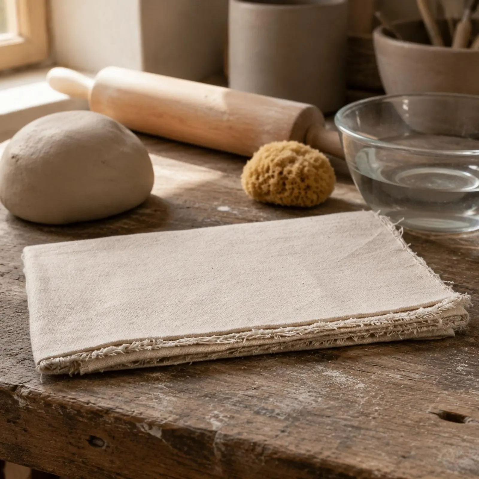 Pottery Linen Mat Absorbent Clay Modeling Cloth Pottery Work Mat Long-Lasting Ceramic Work Table Cover Wear Resistant