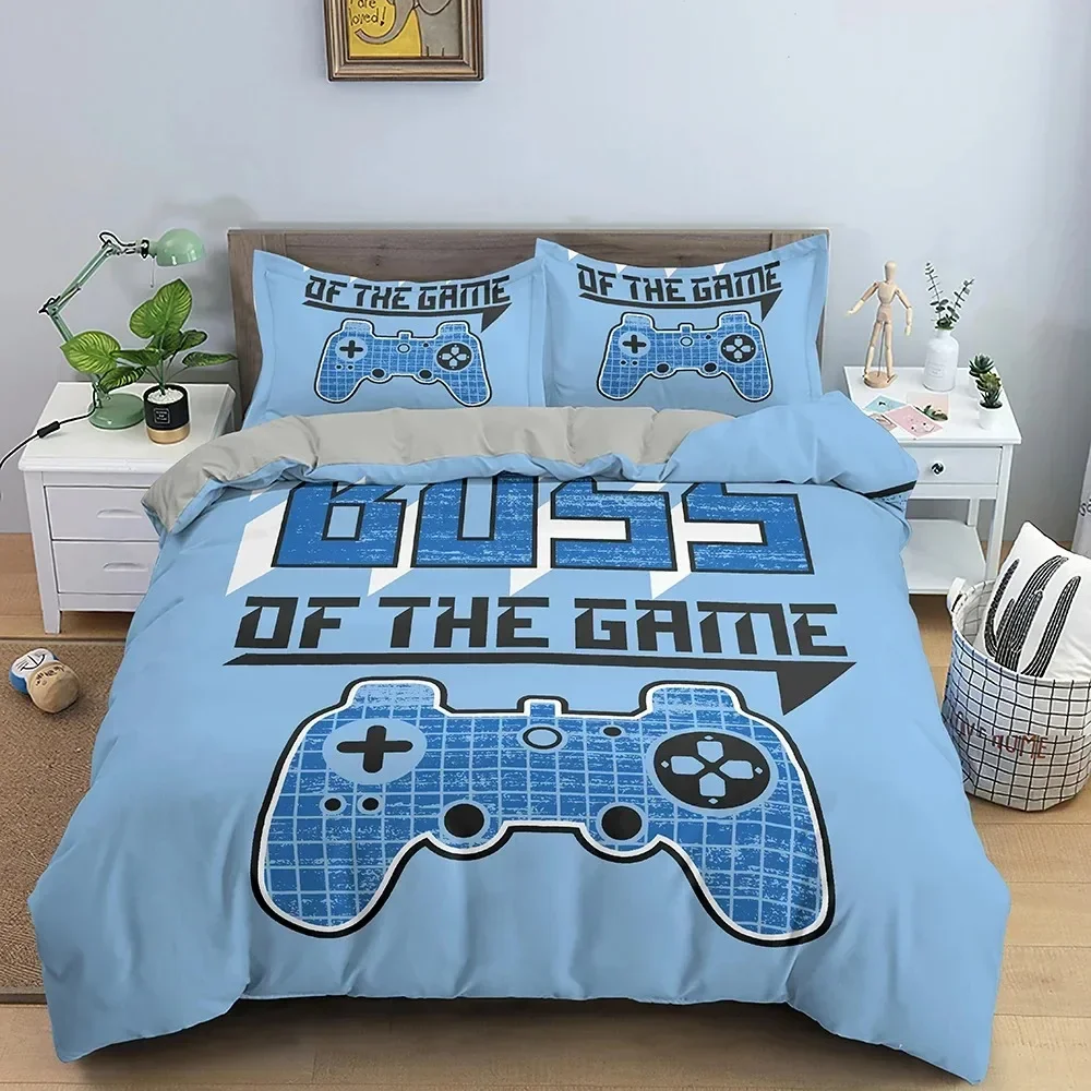 3D Gamepad Polyester Duvet Cover Set Colourful Button King Play Gamer Bedding Set Kid Teen Man Video Game for Child Room Decor