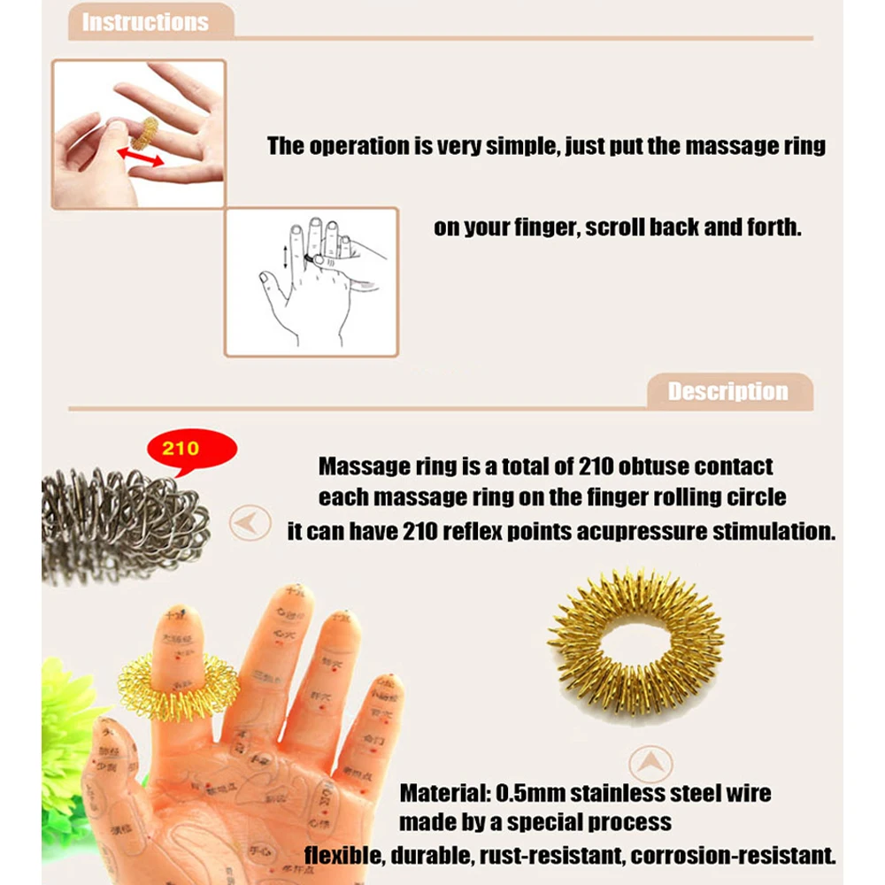 9Pcs/Lot Hand Foot Magnetic Therapy Spiky MassageBall Pressure Relief Trigger Point Palm Acupuncture Massage Pocket Massage Ball