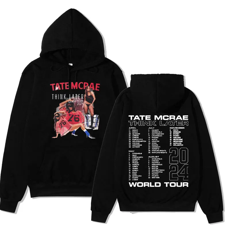 

Rapper Tate Mcrae The Think Later World Tour 2024 Hoodie Men Women Hip Hop Sweatshirts Fashion Vintage Harajuku Hoodies Pullover