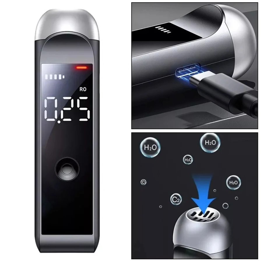 Professional Alcohol Meter Breath Tester Test Alcohol Gas Analyzers Car Breathalyzer Detector for Home/Personal Use/Gift with CE