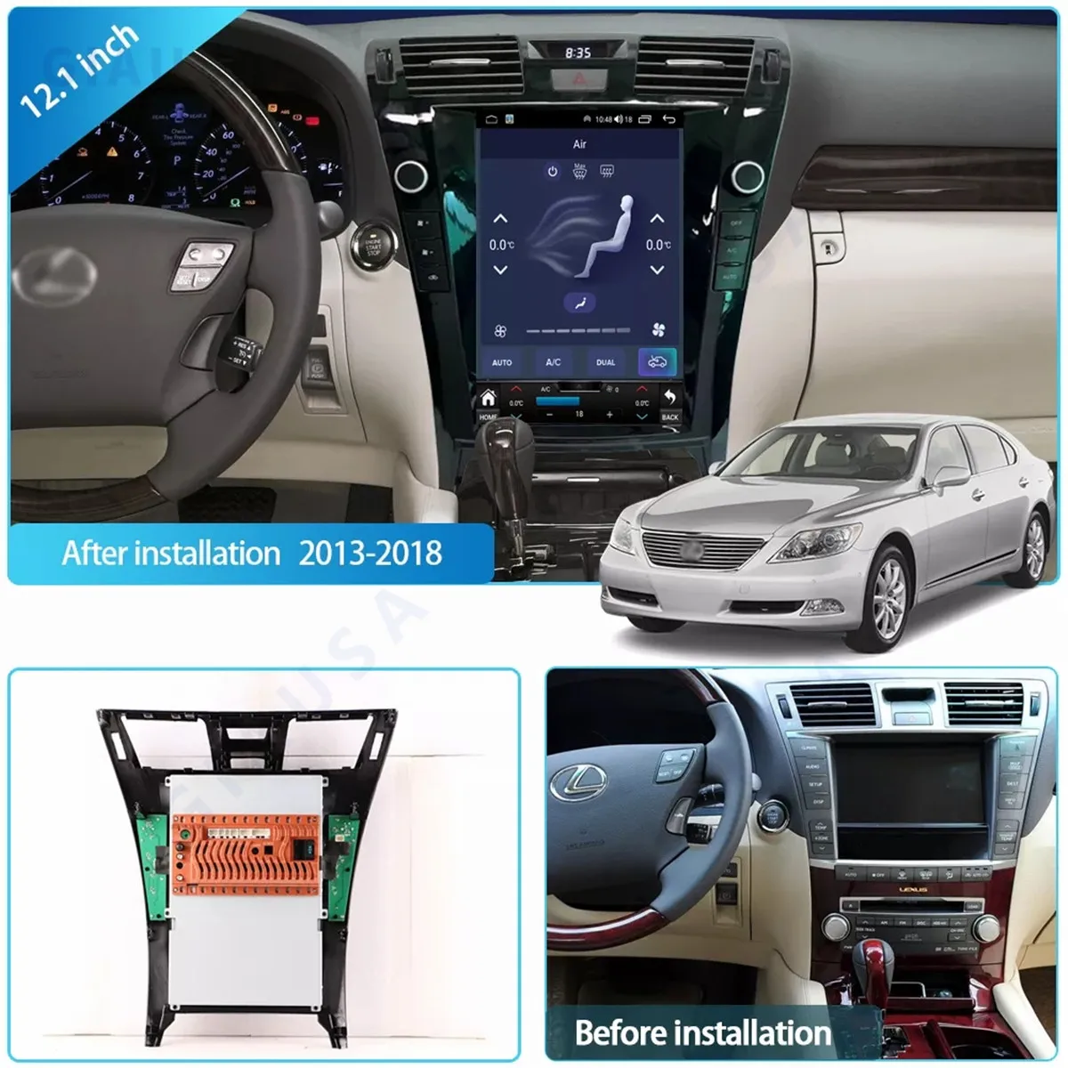 

Автомагнитола 2 Din на Android, с экраном 12,1 дюйма, GPS-Навигатором, для Lexus LS460, LS400, 2006-2012