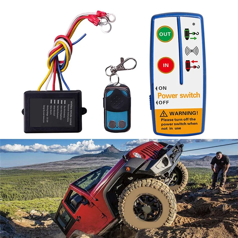 

Wireless Winch Remote Control Kit Universal Fit For ATV, SUV, Trucks-Electric Switch For Enhanced Versatility