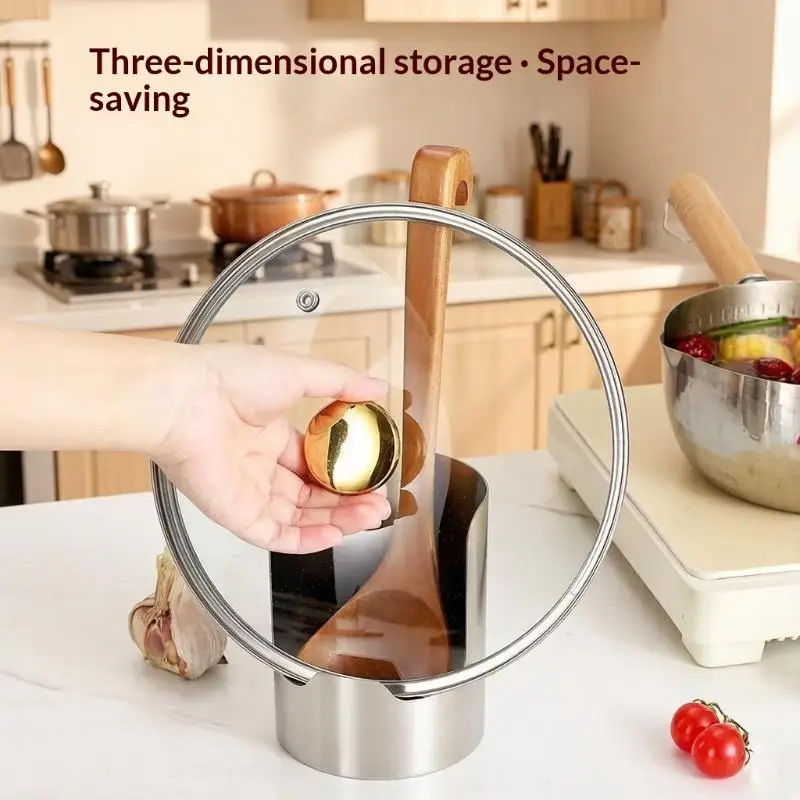 Stainless Steel Soup Ladle Holder 2Thickened Material Sturdy Construction Multi Functional Kitchen Utensil Rack For Home Cookin