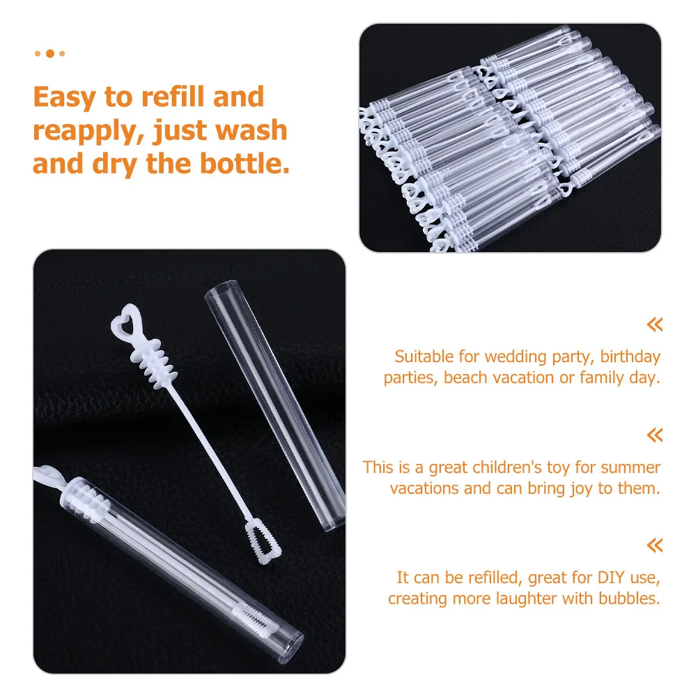 18pcs Empty Bubble Wand Bottle Refillable Bubble Making Wands Portable Lightweight For Kids Outdoor Wedding Party Diy Soap Water