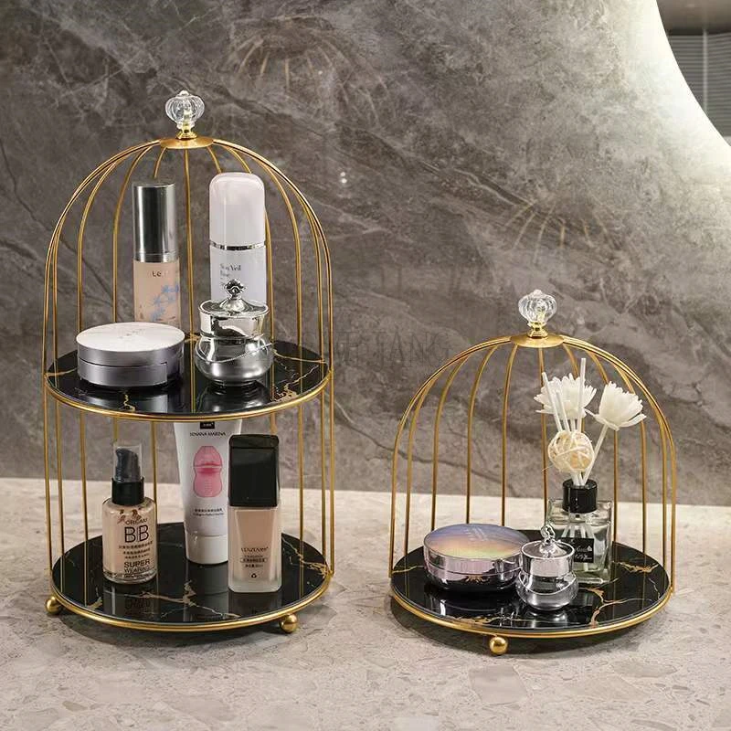 Desktop Makeup Storage Box Lipstick Perfume Rack Bird Nest Storage Rack Bird Cage Multi-Layer Dormitory Storage Rack