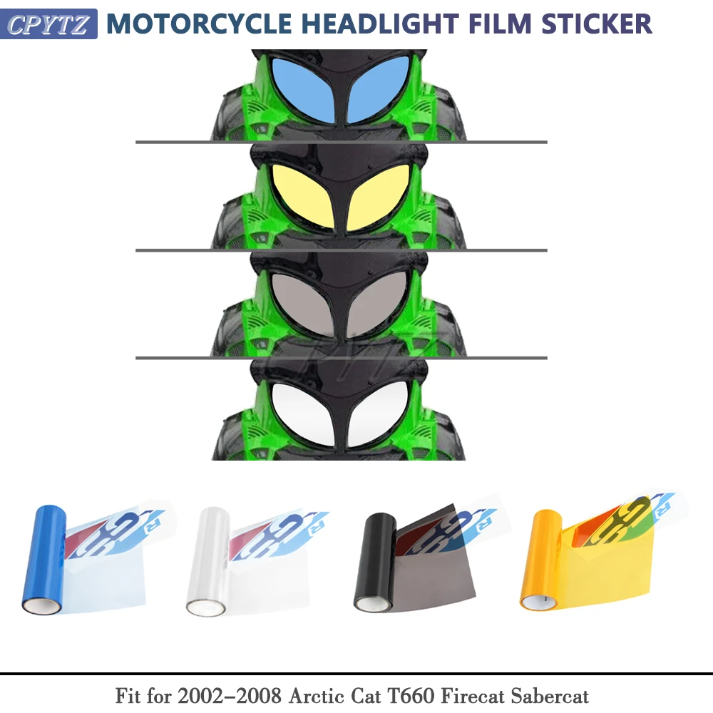 

Fit for 2002-2008 Arctic Cat T660 Firecat Sabercat Motorcycle Headlight Film Headlight Lamp Sticker Gloss Transparent Vinyl Film