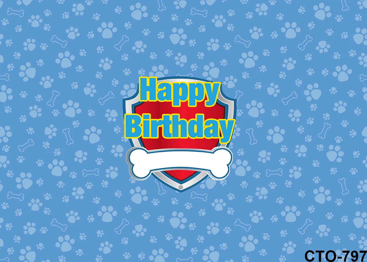 Chú Chó Paw Chụp Ảnh Phông Nền Cho Bé Sinh Nhật Hình Nền Tùy Chỉnh Biểu Ngữ Vinyl Chụp Hình Studio Đạo Cụ