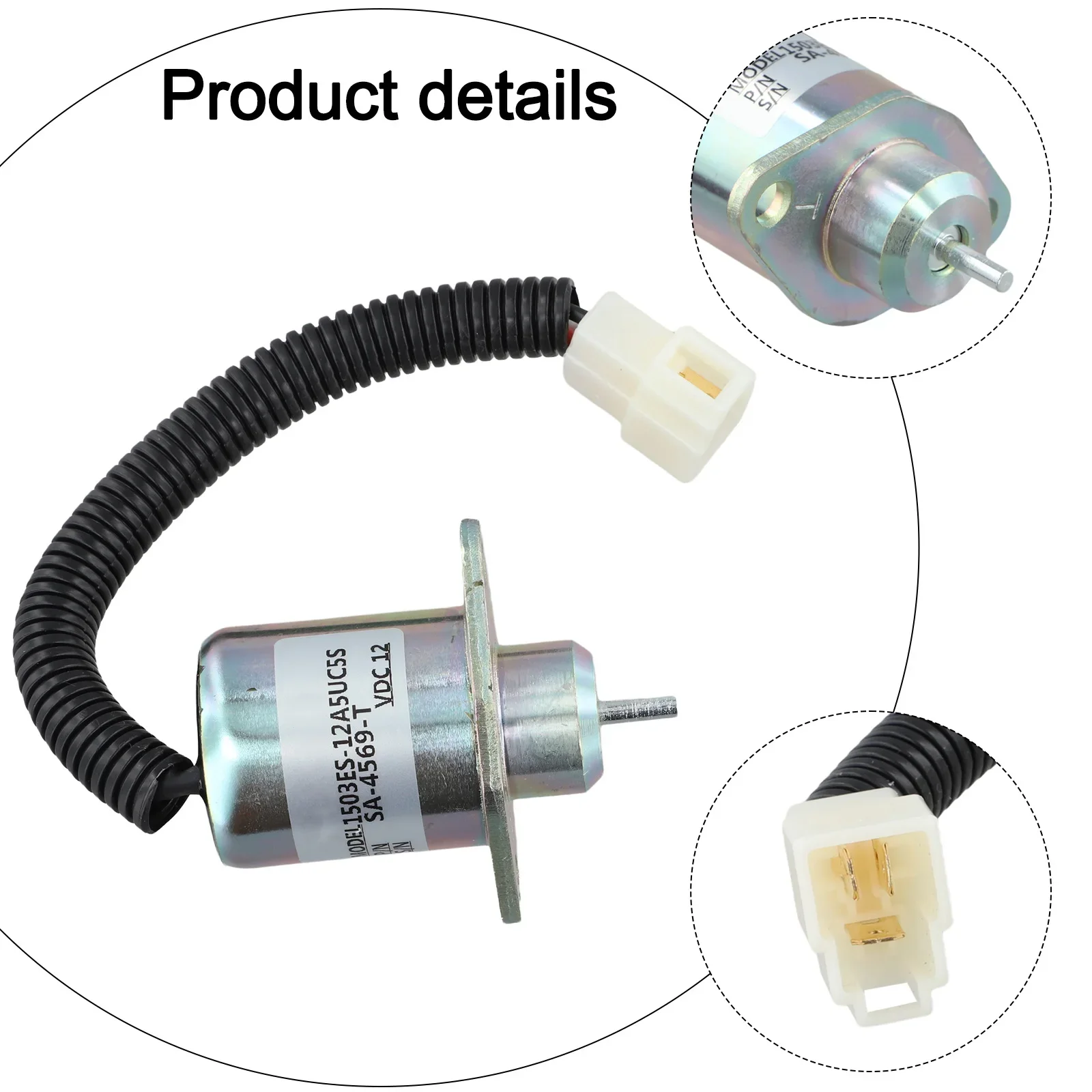 Construction Machinery 12V Flameout Valve 12V Solenoid Valve Accessory Compatible With Excavators Extended Service Life