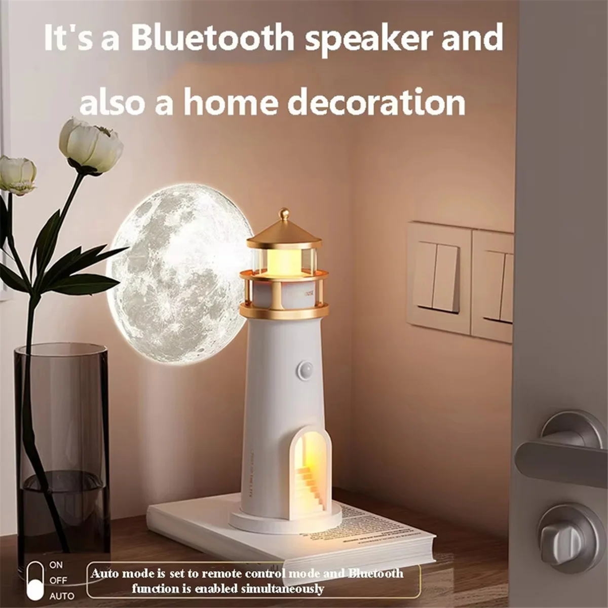 ABZV-динамик Bluetooth для спальни, проекционный светильник лунного света, музыкальная шкатулка, регулируемая яркость, ночник, MP3-плеер, подарок