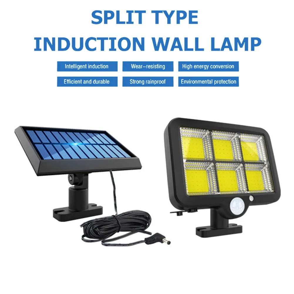 COB 160LED Solar Light Outdoor Solar Lamp PIR Motion Sensor Waterproof Street Light Powered Sunlight Path Night Lighting
