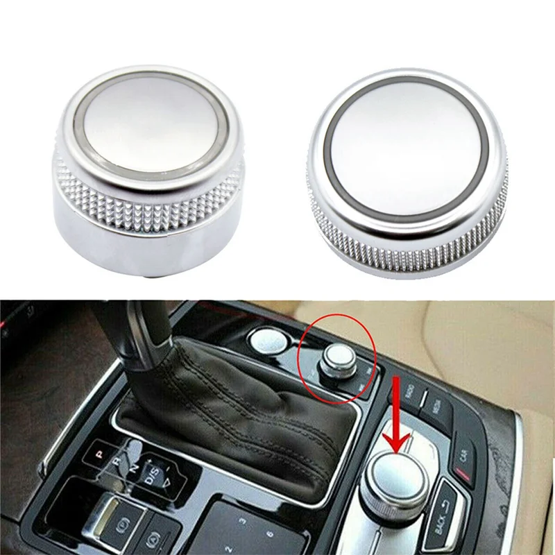 4G0919069 4G0919070 MMI Radio Volume Knob Rotary Button Switch & Menu Switch Setting Cover Cap for Audi A6 A7 2011-2018