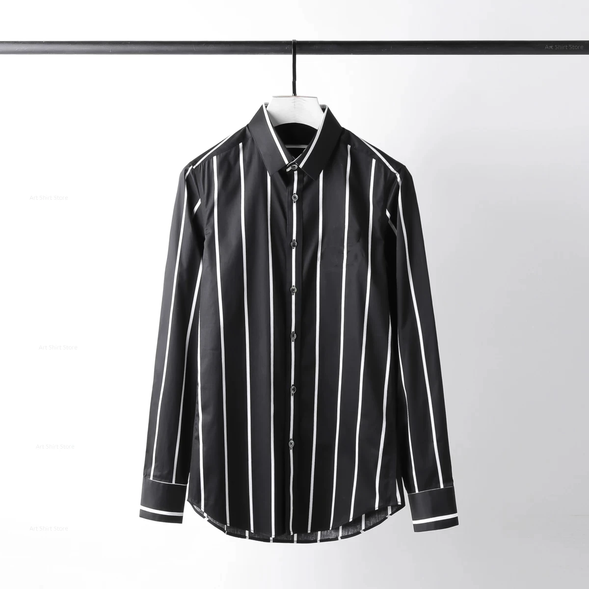 

European and American new fashionable men's luxury fashionable personalized printed slim long-sleeved shirt